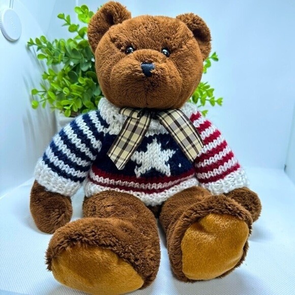Ty Classic Collection “Molasses” the Teddy With Star Sweater 13”Plush - Picture 1 of 12